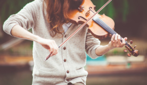 playing violin